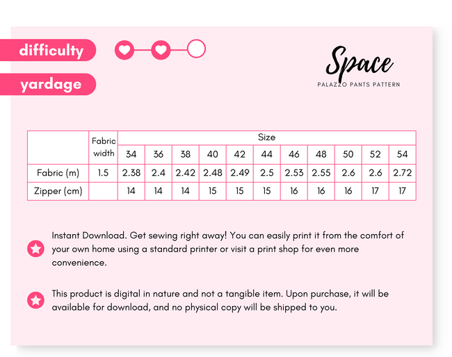 SPACE - Palazzo Pants Pattern