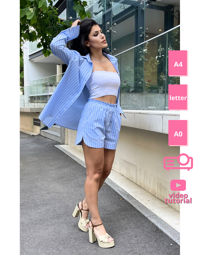 Harper - Shirt & Shorts Matching Set Pattern