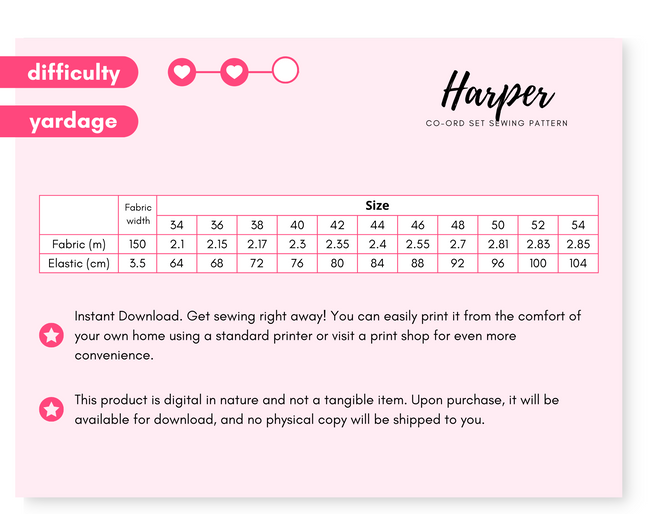 Harper - Shirt & Shorts Matching Set Pattern