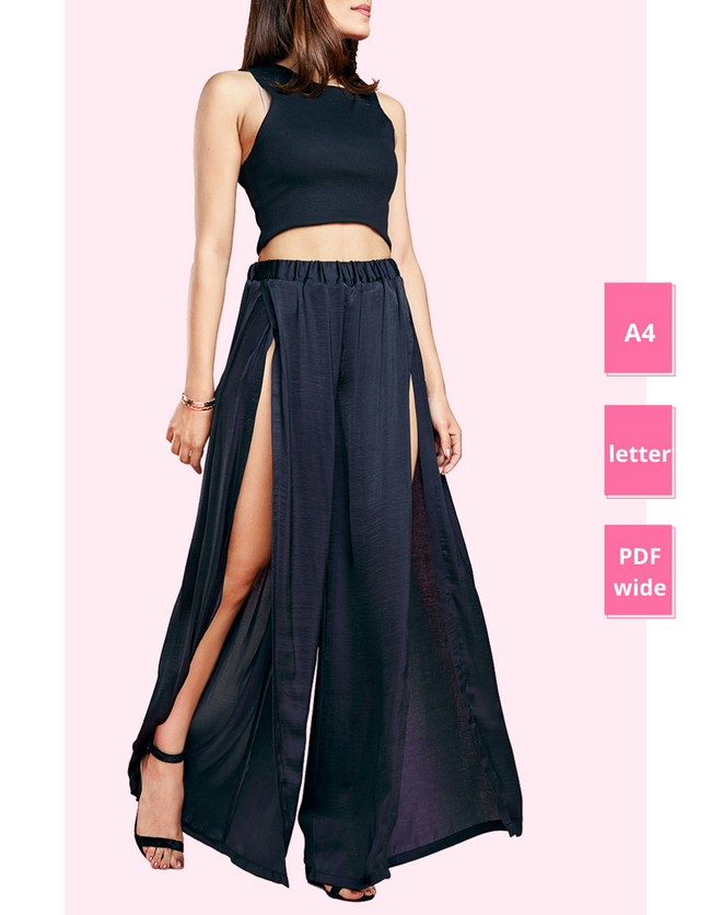 double slit pants pattern