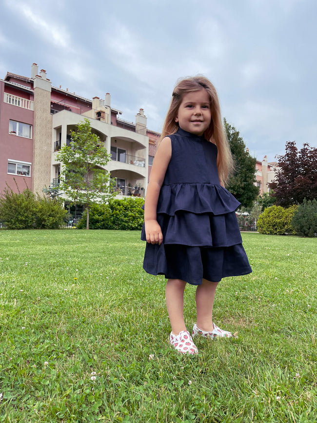 MD Mommy and Me Sleeveless Ruffled Mini Dress Sewing Pattern