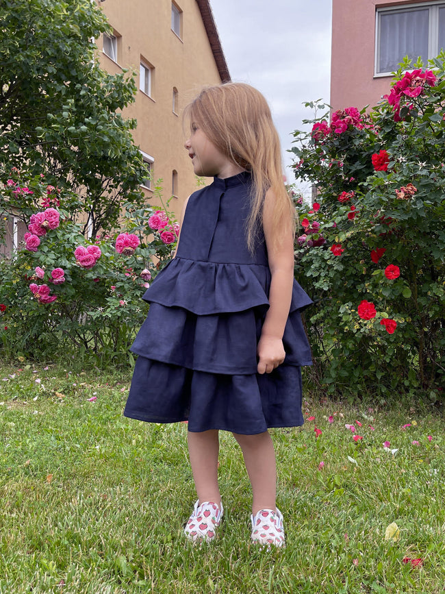 MD Mommy and Me Sleeveless Ruffled Mini Dress Sewing Pattern