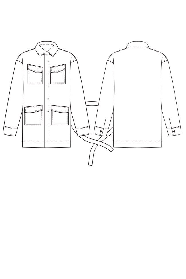blazer dress sewing pattern sketch