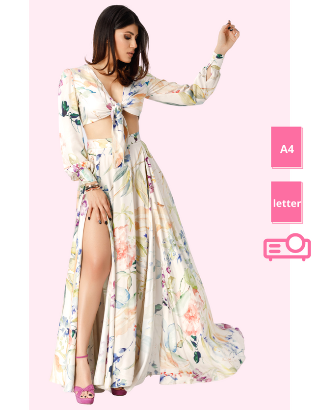 woman in a circle skirt pattern