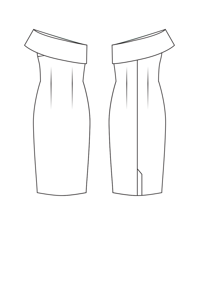 off the shoulder sewing pattern sketch