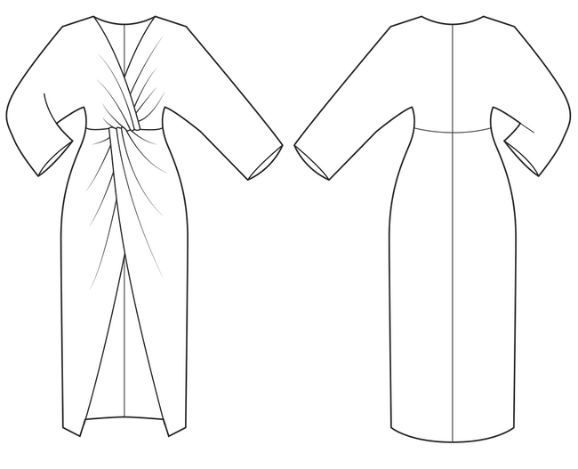 formal dress sewing pattern sketch