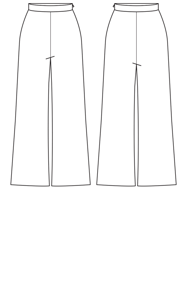 wide leg pants pattern sketch