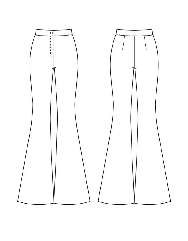 bell bottom pants pattern sketch