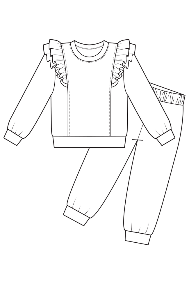kids tracksuit pattern sketch