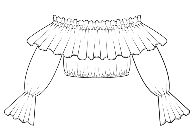 crop top sewing pattern sketch