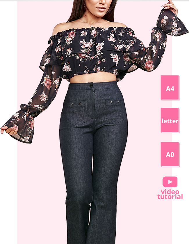 JOLIE – Puff Sleeve Crop Top Sewing Pattern