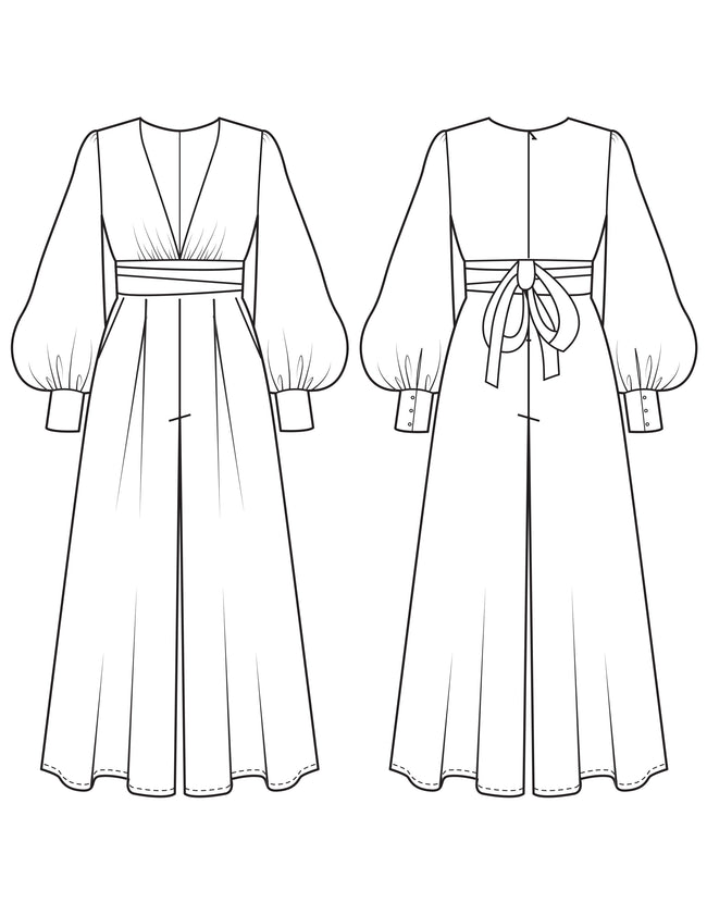 formal jumpsuit pattern sketch