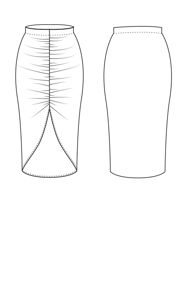 pencil skirt pattern sketch