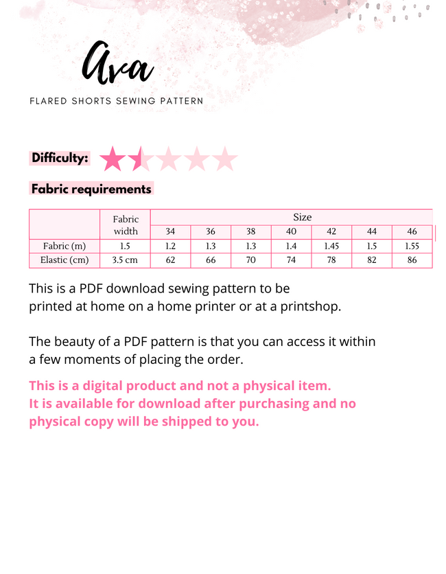 AVA - Pattern For High Waisted Shorts