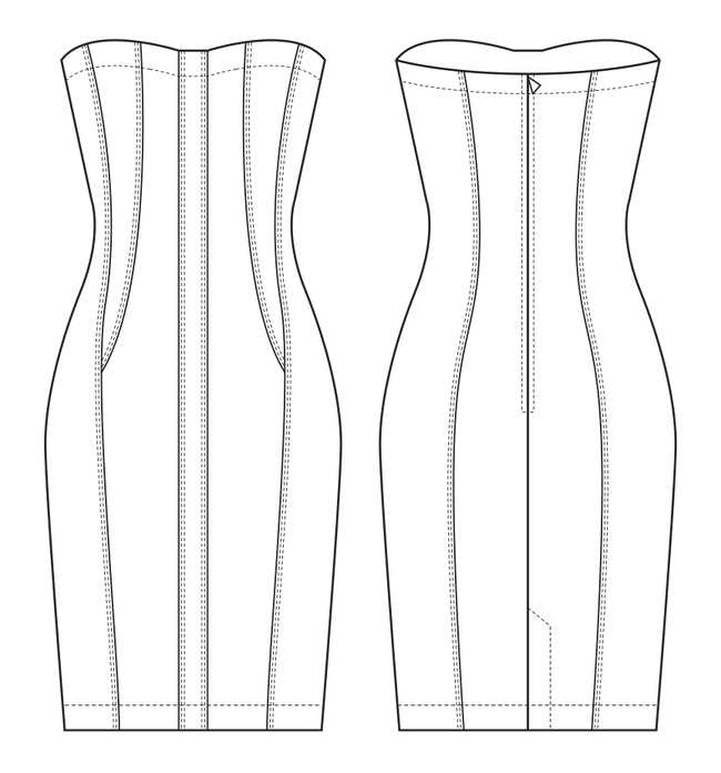 bodycon dress pattern sketch