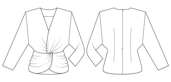 blouse sewing pattern sketch