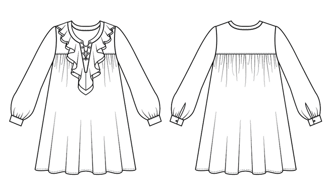 babydoll dress sewing pattern sketch