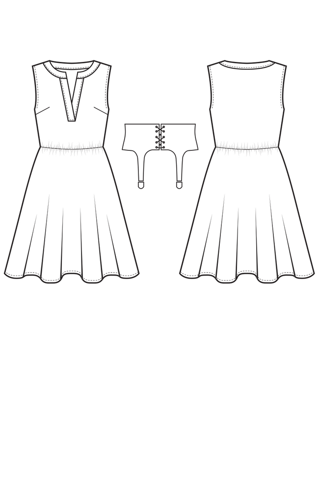 skater dress pattern sketch