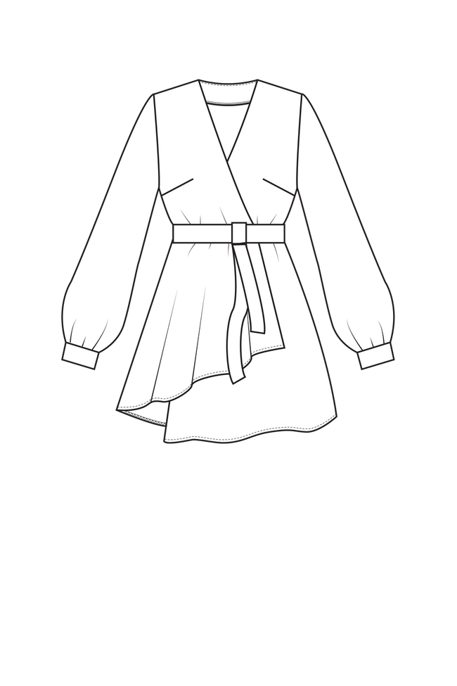 midi dress pattern sketch