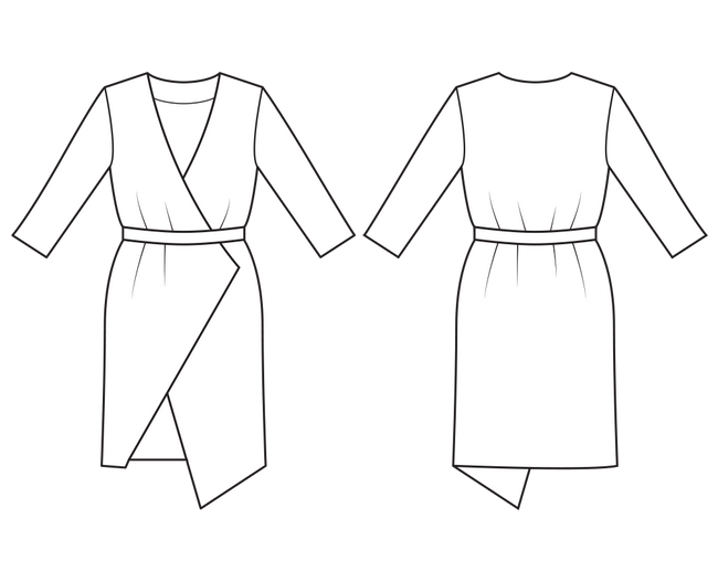 wrap dress sewing pattern sketch