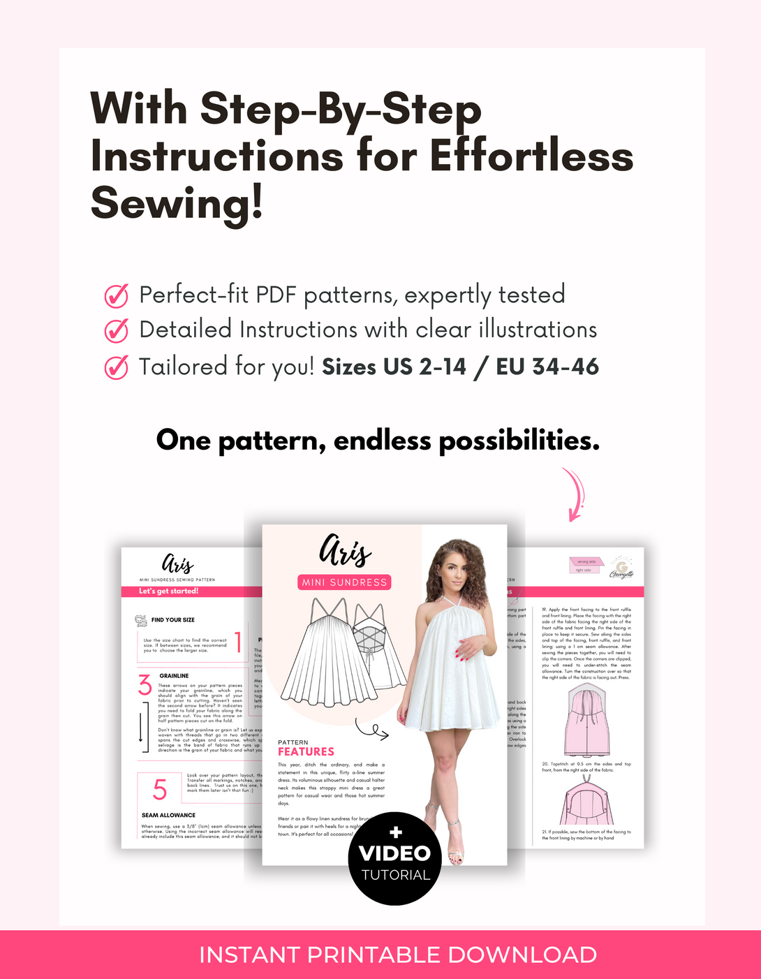 Mini Dress Pattern - bare as much as you dare GeorgettePatterns Mini Dress Pattern - bare as much as you dare GeorgettePatterns