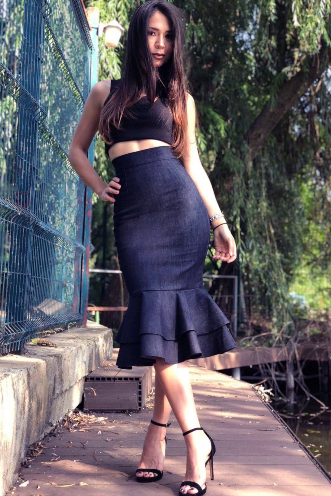 Gown Wrap Around Mermaid Skirt Sewing Pattern High Waisted Long