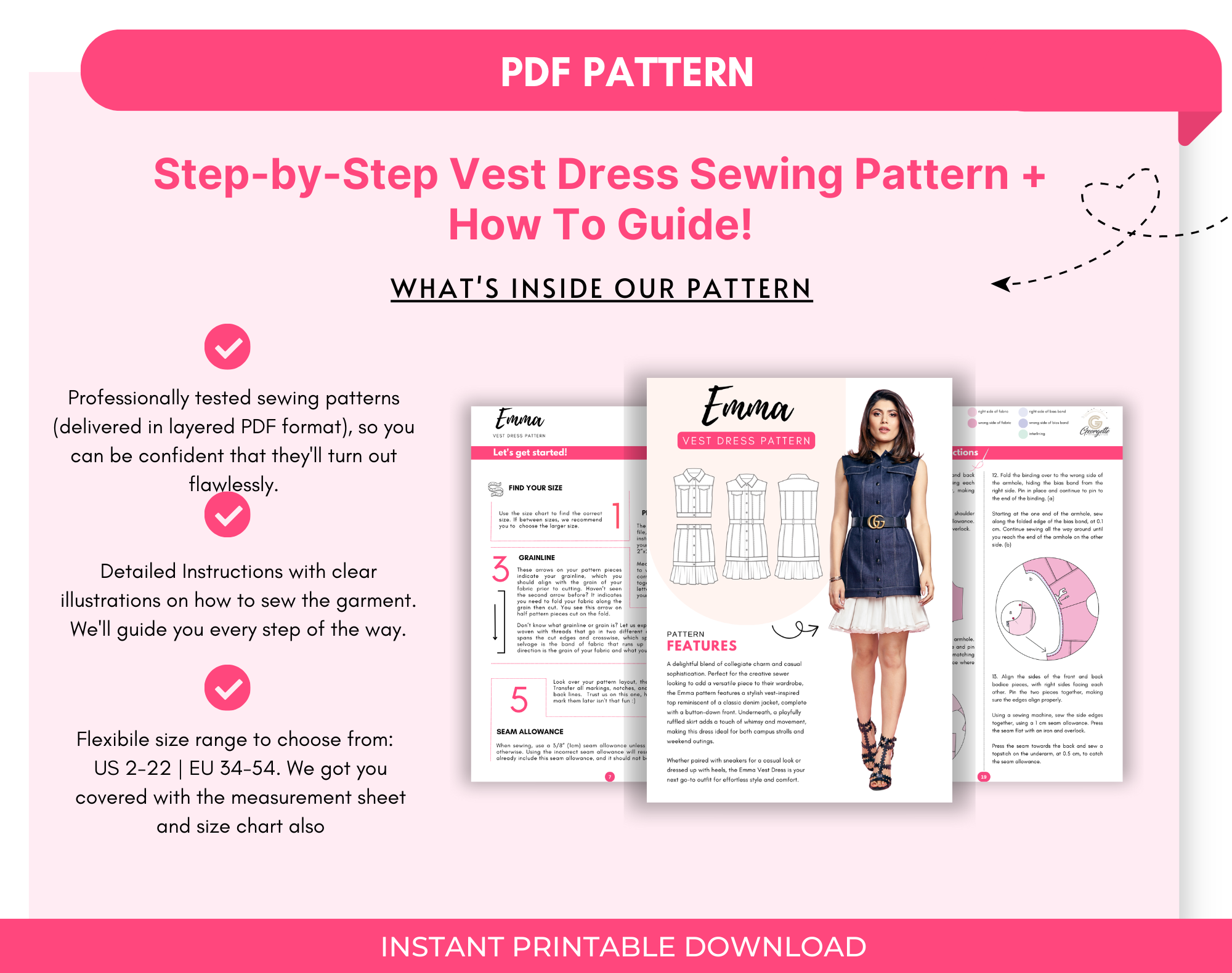 Emma Vest Dress Bundle – GeorgettePatterns