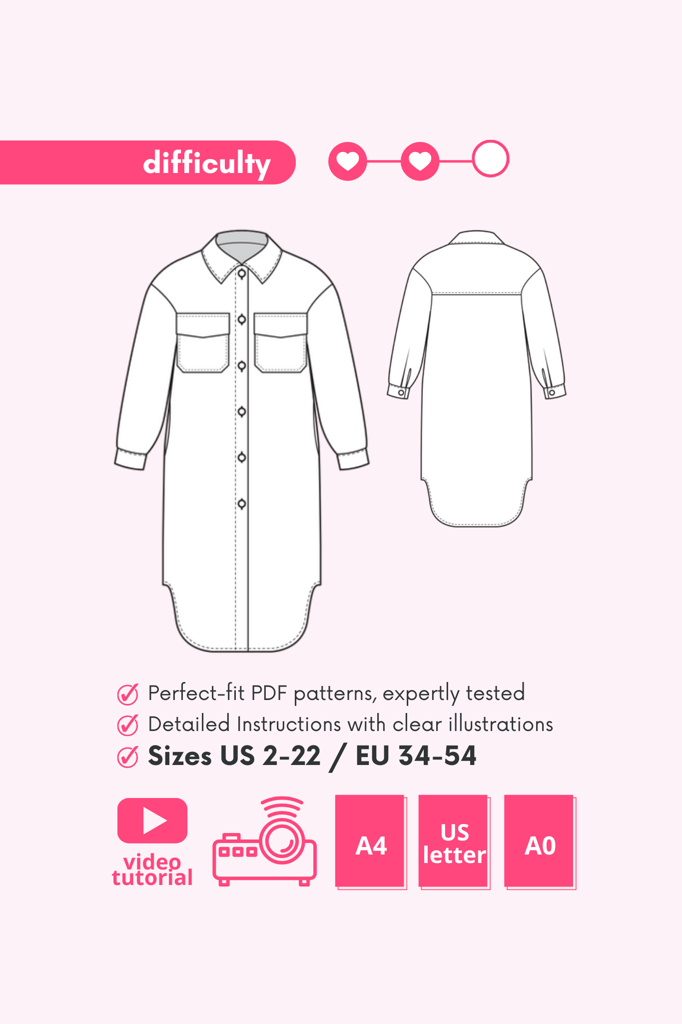 FALLON - Shacket pattern – GeorgettePatterns