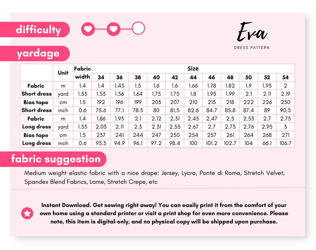 Eva - Formal Dress Sewing Pattern