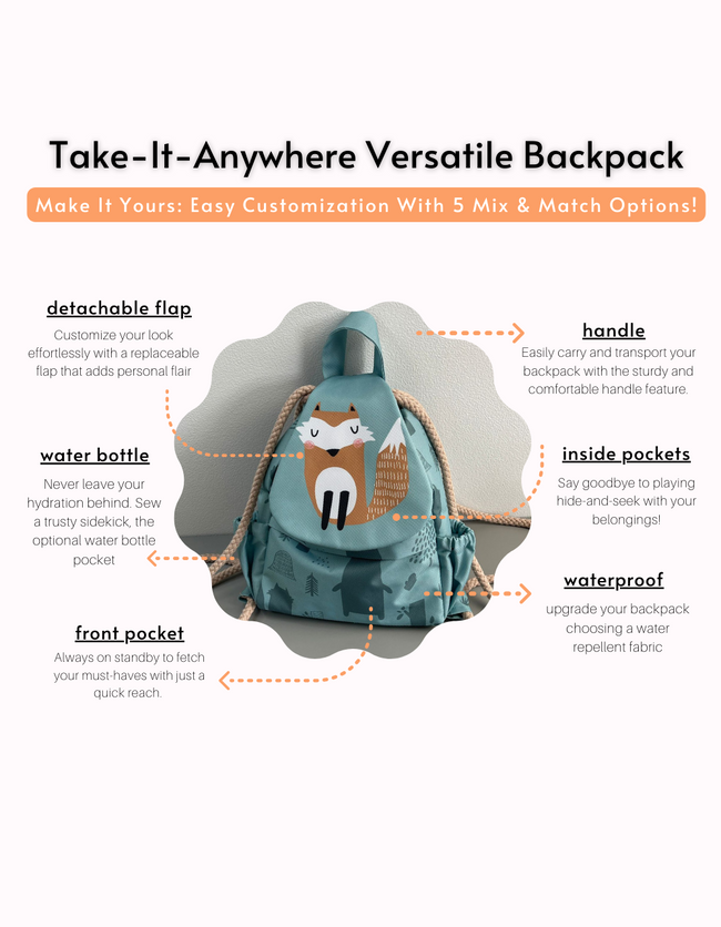 features of a sewing pattern for a backpack pattern