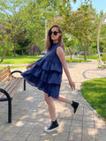 MD Mommy and Me Sleeveless Ruffled Mini Dress Sewing Pattern