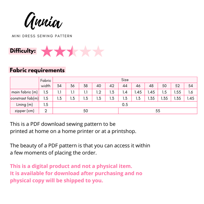 Annia - Fitted Dress Pattern