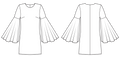 batwings sleeve dress pattern sketch