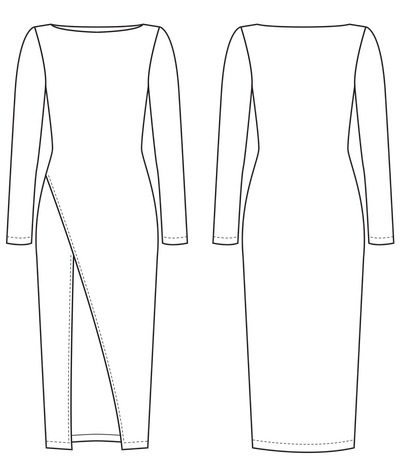 bodycon dress sewing pattern sketch