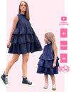 MD Mommy and Me Sleeveless Ruffled Mini Dress Sewing Pattern
