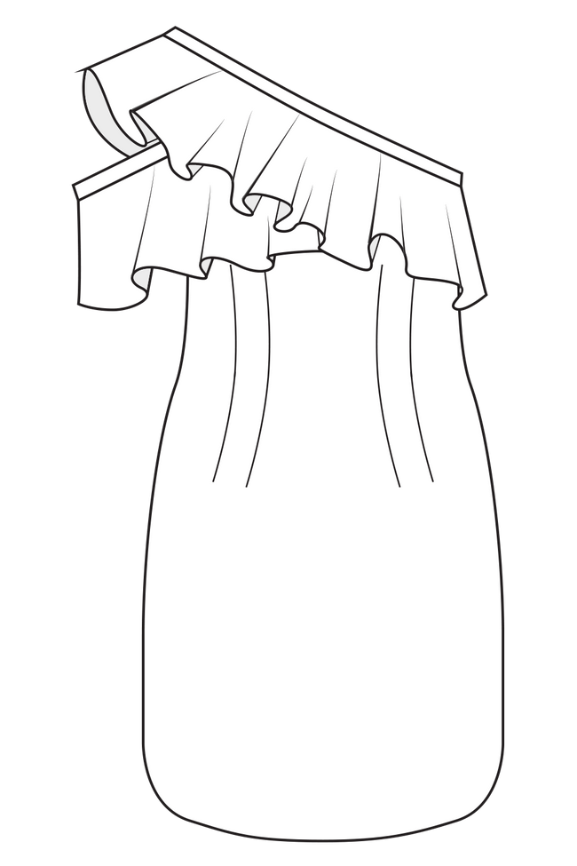 mini dress sewing pattern sketch
