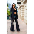 woman in flare pants pattern