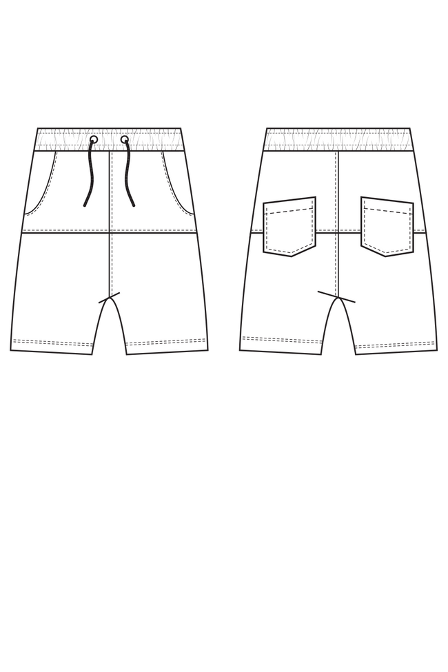 drop crotch shorts pattern sketch