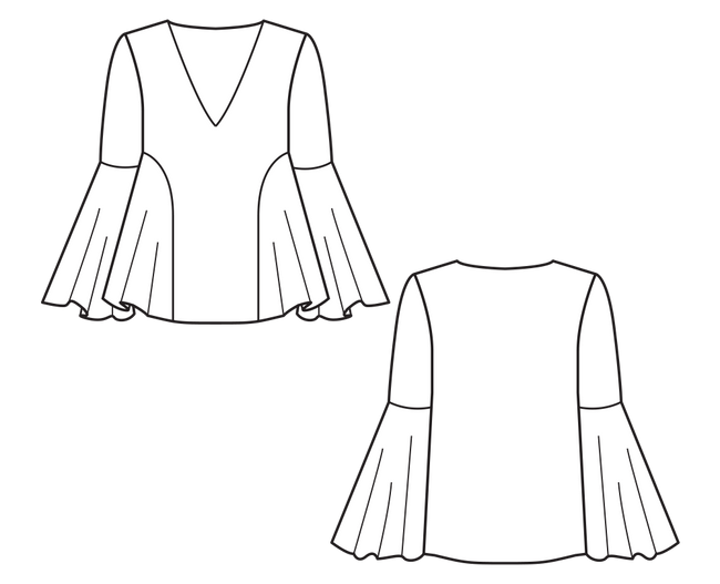 loose blouse pattern sketch
