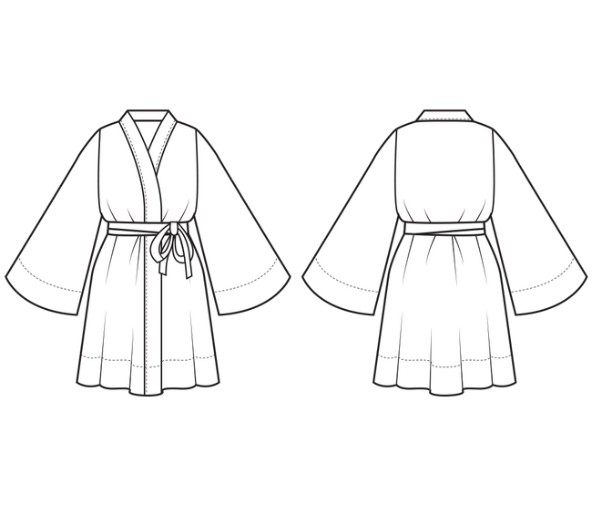 kimono dress pattern sketch