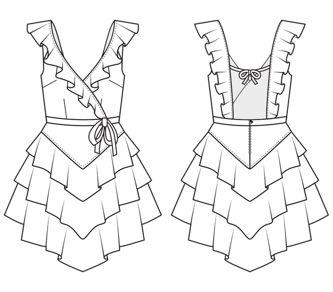 summer dress pattern sketch