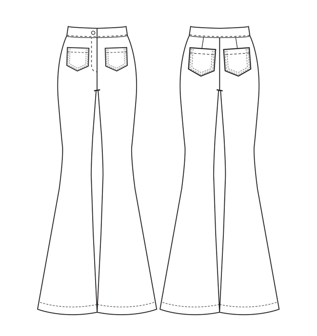 Flare jeans pattern hotsell