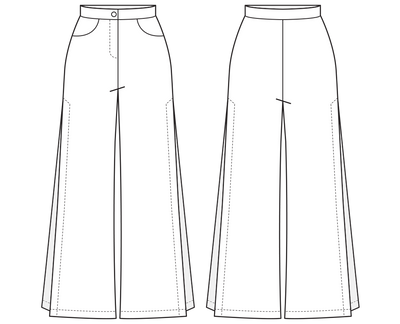 jeans sewing pattern sketch