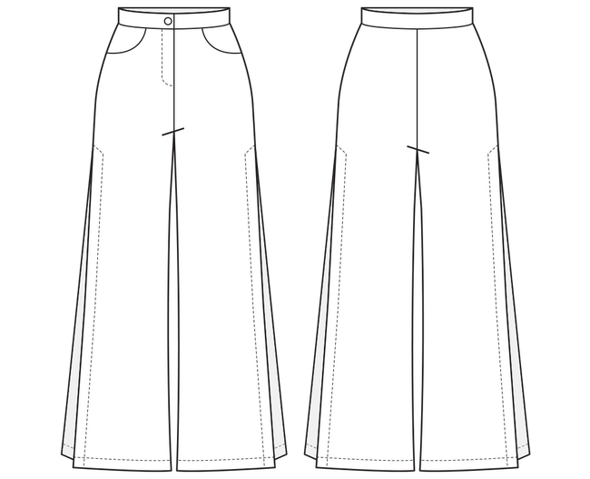 jeans sewing pattern sketch