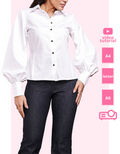 woman wearing a white shirt pattern