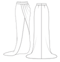 long skirt sewing pattern sketch