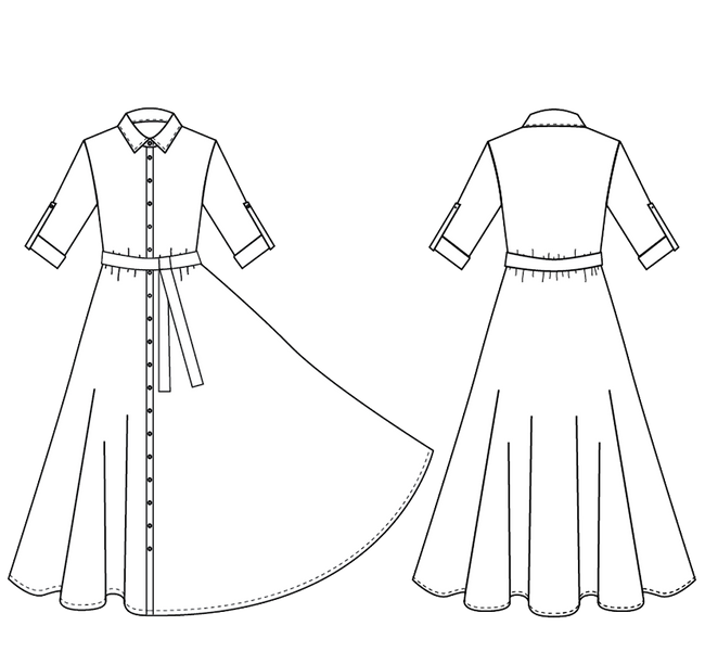 shirt dress pattern sketch