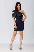 woman posing in a diy short dress pattern