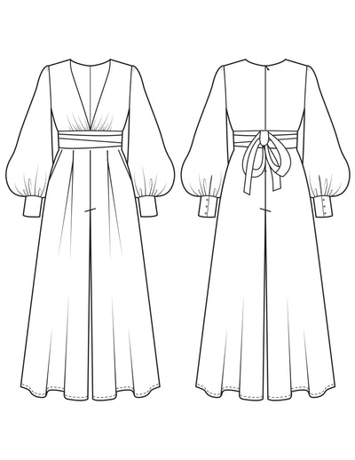 formal jumpsuit pattern sketch