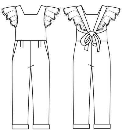 kids jumpsuit pattern sketch